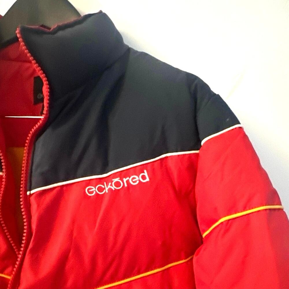 EchoRed puffer jacket SzL Y2K red blue stunning bomber excellent condition